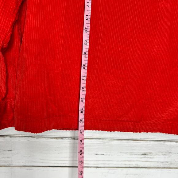 American Eagle Red Corduroy Snap Front Shacket Size Medium - Picture 7 of 9